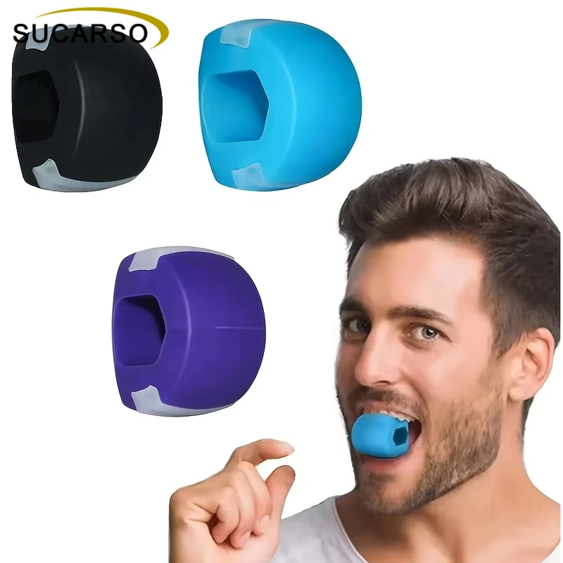 Silica Gel Face Fitness Ball Jaw Exerciser Facial Toner Reduce Double Chin Relax Ball Gym Fitness Training Jawline Simulator