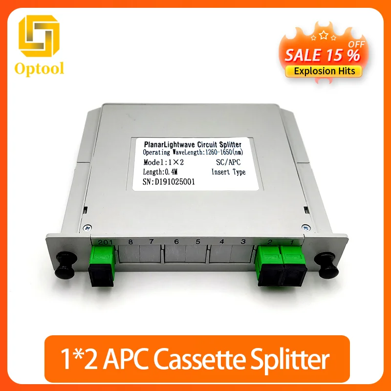 

10pcs/lot SC APC/UPC PLC 1X2 Splitter Fiber Optic Box FTTH PLC Splitter Box with 1X2 Planar Waveguide Type Optical Splitter