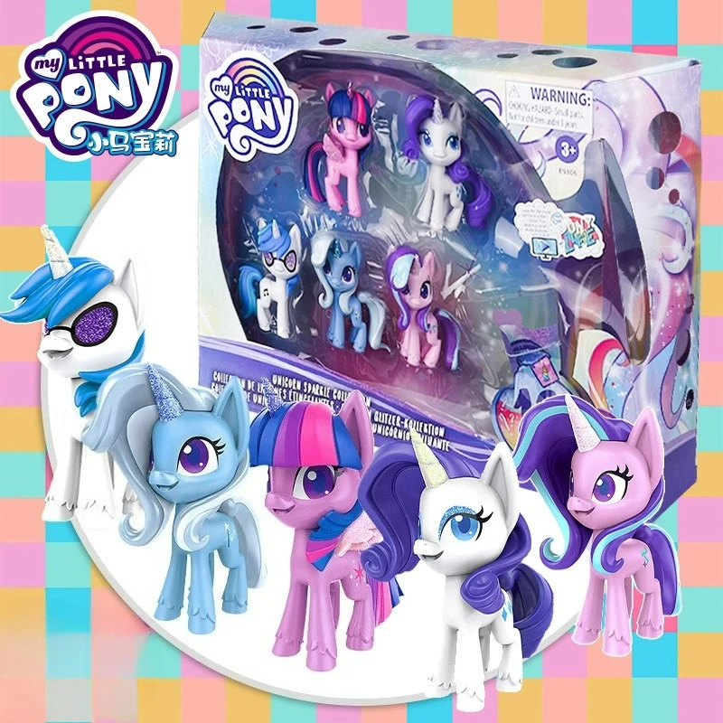

Полный набор блестящих кукол Hasbro's Genuine My Little Pony — модная игрушка и декоративный подарок для девочек-принцессы Ziyue