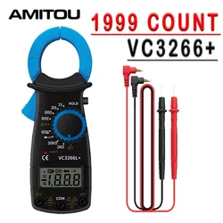 AMITOU VC3266L+ 1999 Counts Digital Professional Multimeter Clamp Amperímetro Handheld Clamp Meter Dc Current Voltage Meter