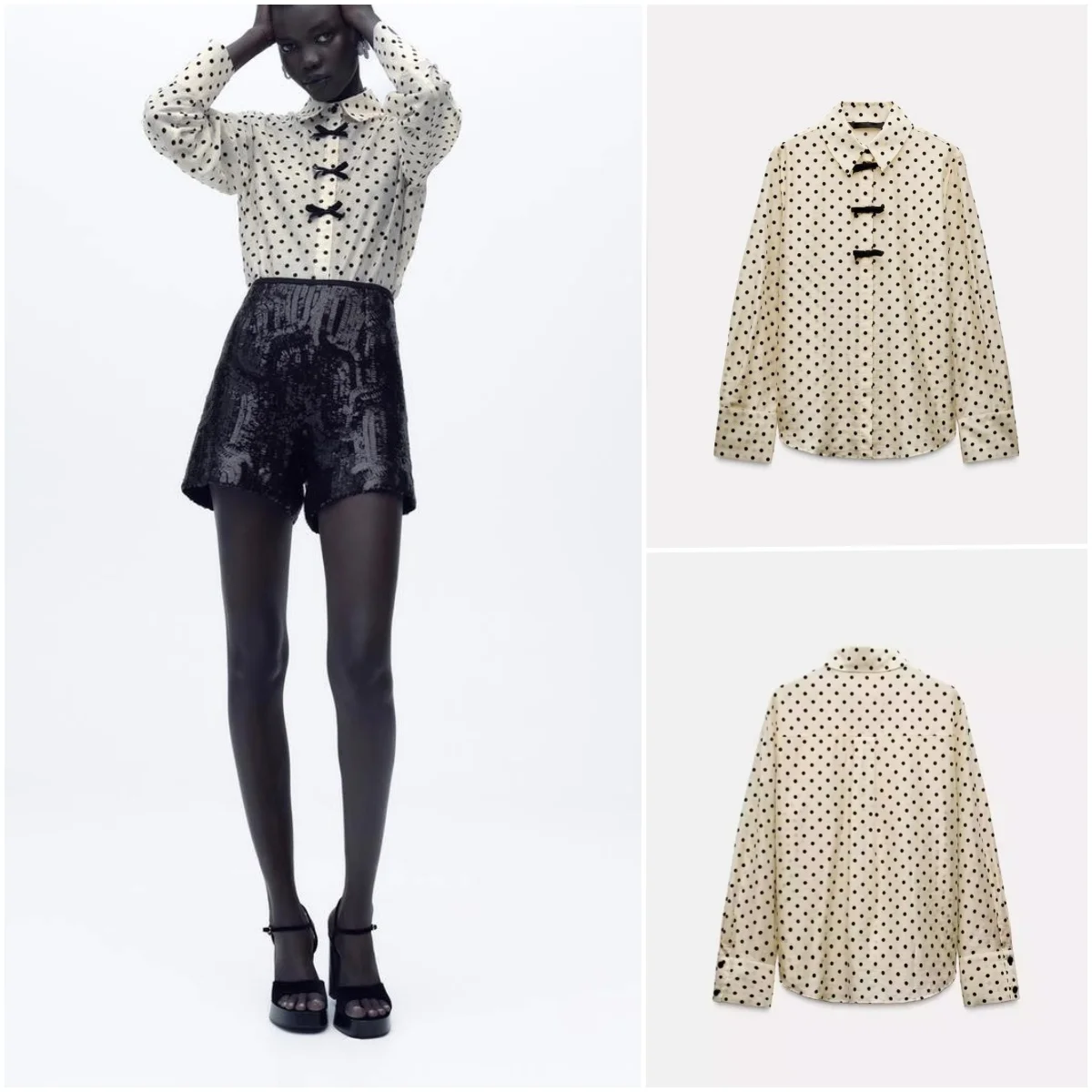 

Милый универсальный длинный воротник све в горошек с одной пуговицей, новинка осени и зимы, женское модное полиэфирное волокно 00%