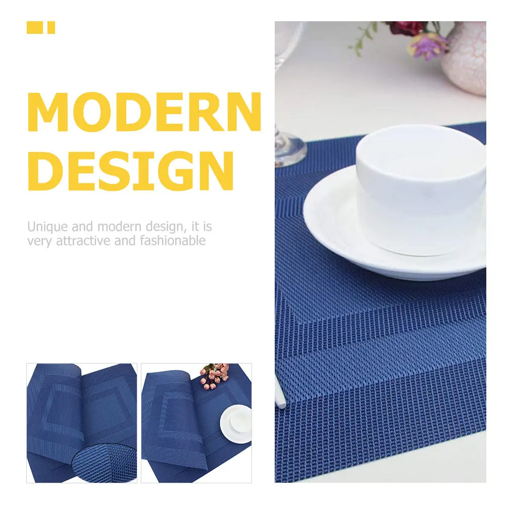 

4pcs Oil-Proof Placemats Pvc Dinner Table Mats Washable Anti-Skid Decorative Table Mat For Home Cafe Restaurant Party Decoration