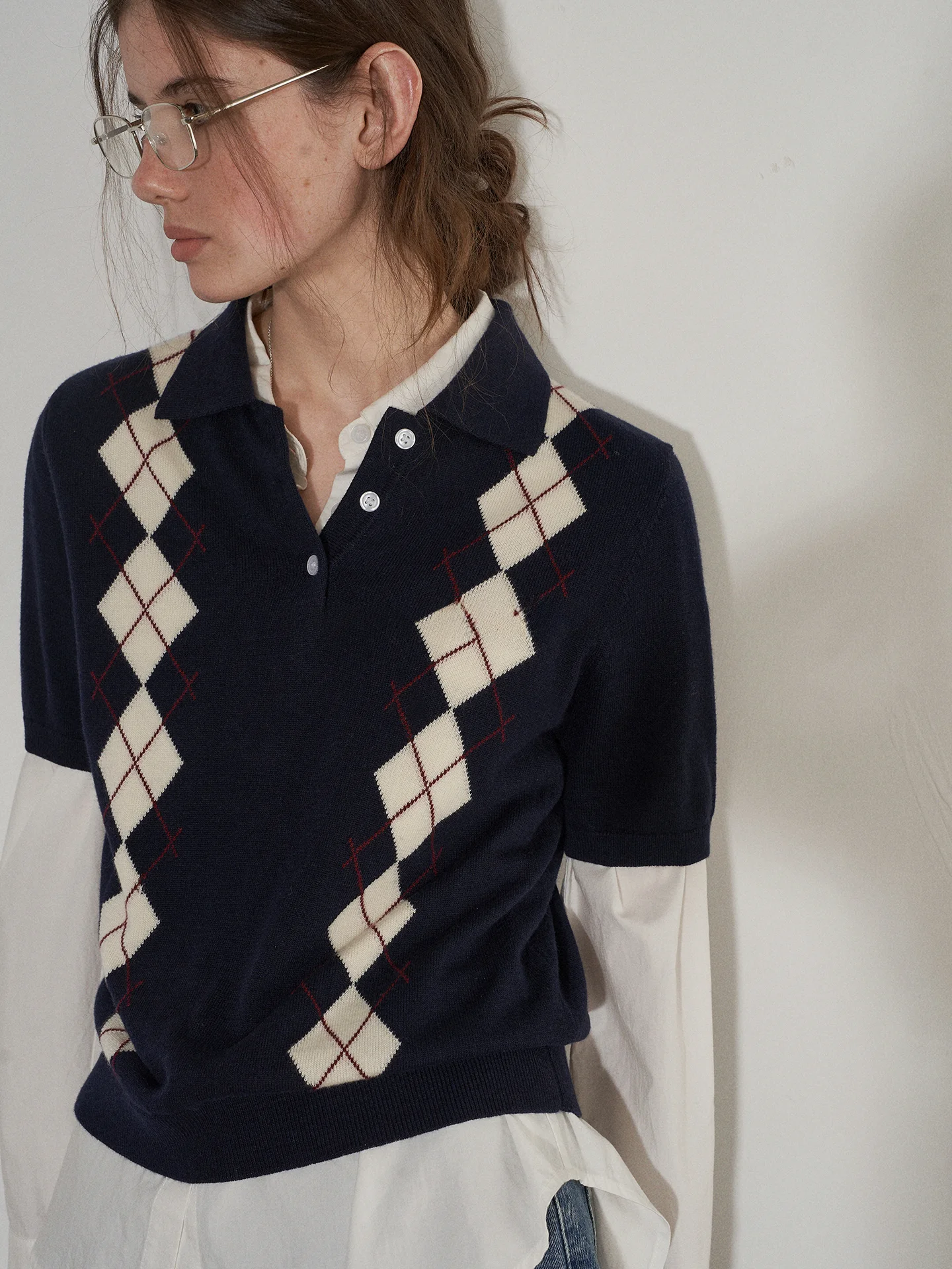 

Lofi Choose Vintage Diamond id Ne ort Sve вязаный свитер женский свободный универсальный топ на осенний сезон