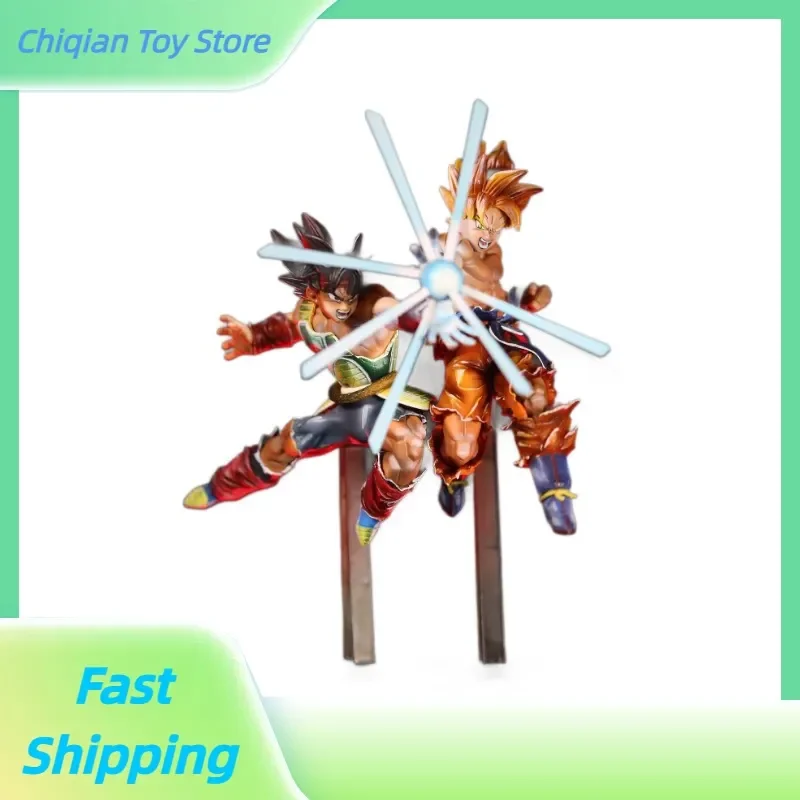 

27cm Super Saiyan Goku & Bardock Father-Son Wave Battle Anime Figure Model Statue Collection Desktop