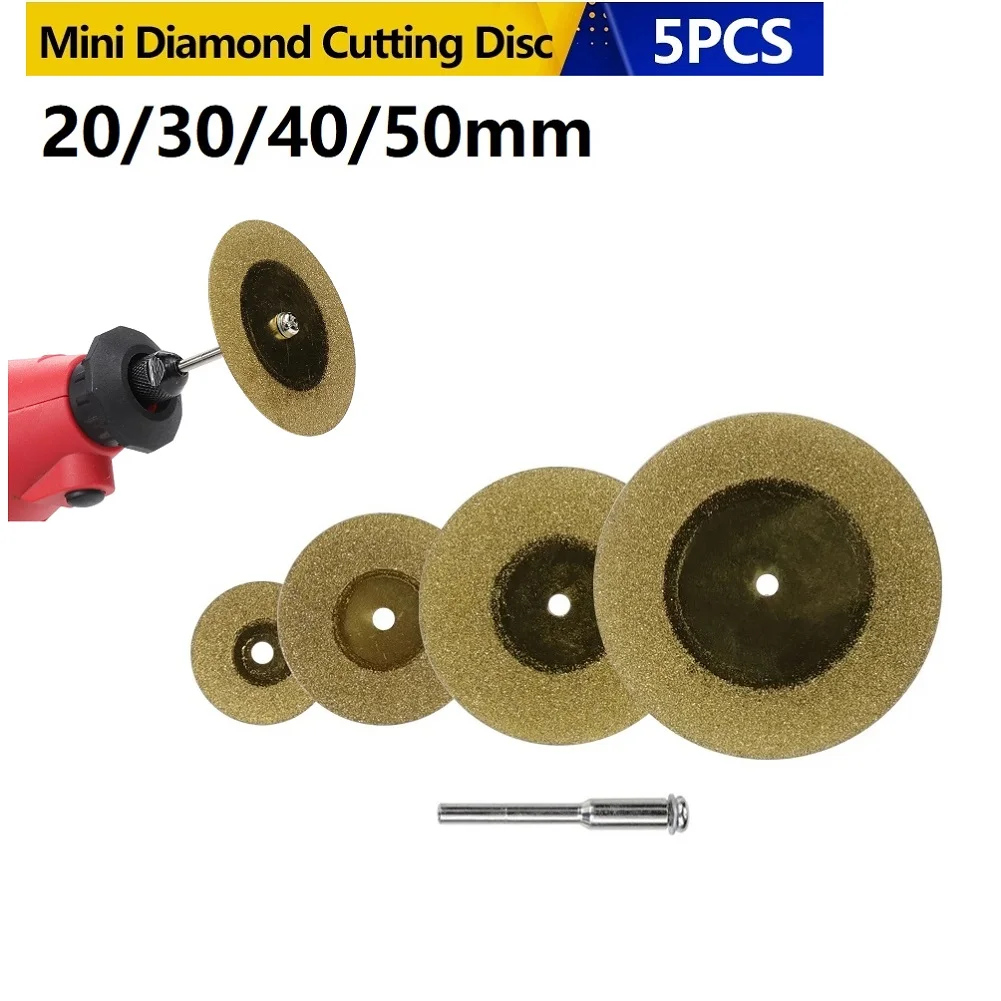 4pcs Diamond Saw Blade With Connecting Rod For Cutting Gemstone Glass Ceramic Rock Aluminium Copper Concrete Fibreglass Tools