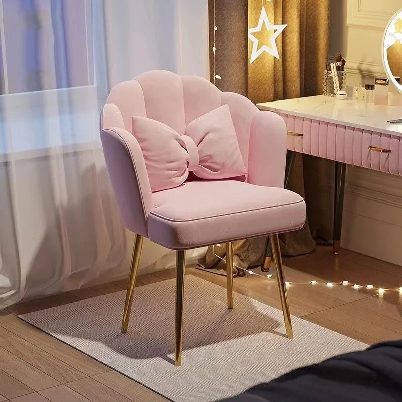 

Makeup Chair, Simple Internet Celebrity Stool Back, Girls Bedroom Dressing Table, Light Luxury Manicure Petal Chair