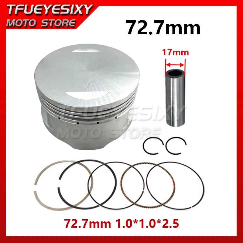 12100-KHE7-900 72.7mm Motorcycle Piston Ring for Kymco Xciting 250 Ct250 Xciting250 Mxu250 Dink People S 250cc Scooter Dink250