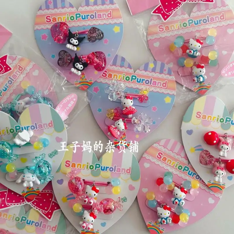 

Rainbow Paradise Limited Sanrio Hello Kittys Cinnamoroll Mymelody Kuromi Tie Head Ribbon Children's Hair Band Head Flower Toys