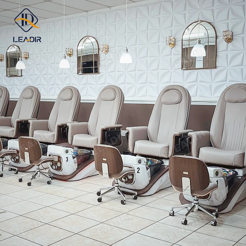 

Pu Leather Pedicure Chairs Electric Massage Beauty Shop Pipeless Jet Pump Manicure Pedicure Chair Salon Beauty Furniture
