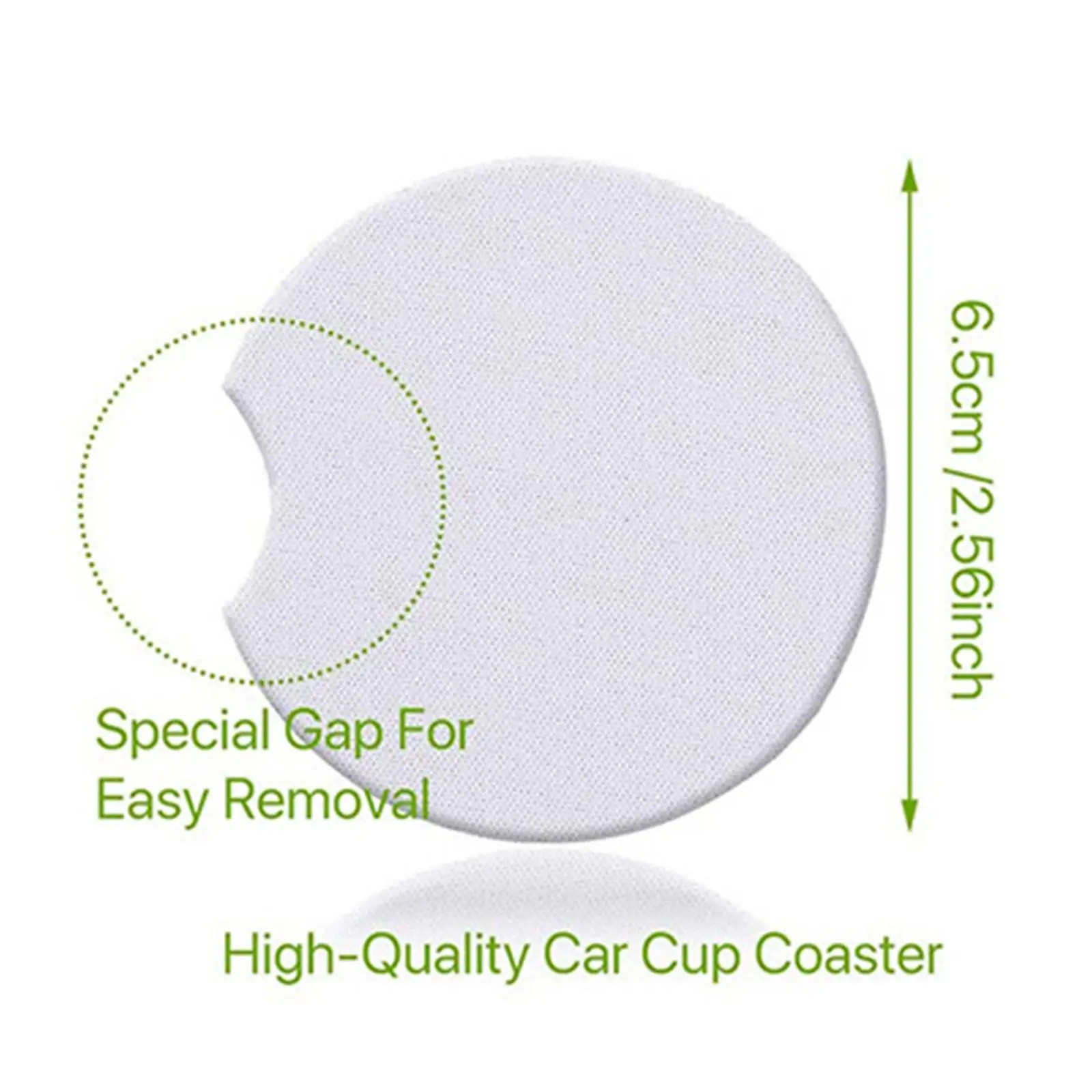 Blank Car Coaster Set Neoprene 7cm Round Heat Transfer Ready Custom Coasters Bulk for Car Cup Holders and Gifts