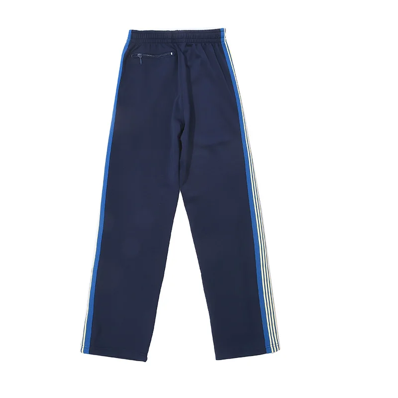 Royal Blue Embroidery Logo Casual Motion Pants Men Woman Fashion Street Side Edge Weaving Stripe Loose Trousers