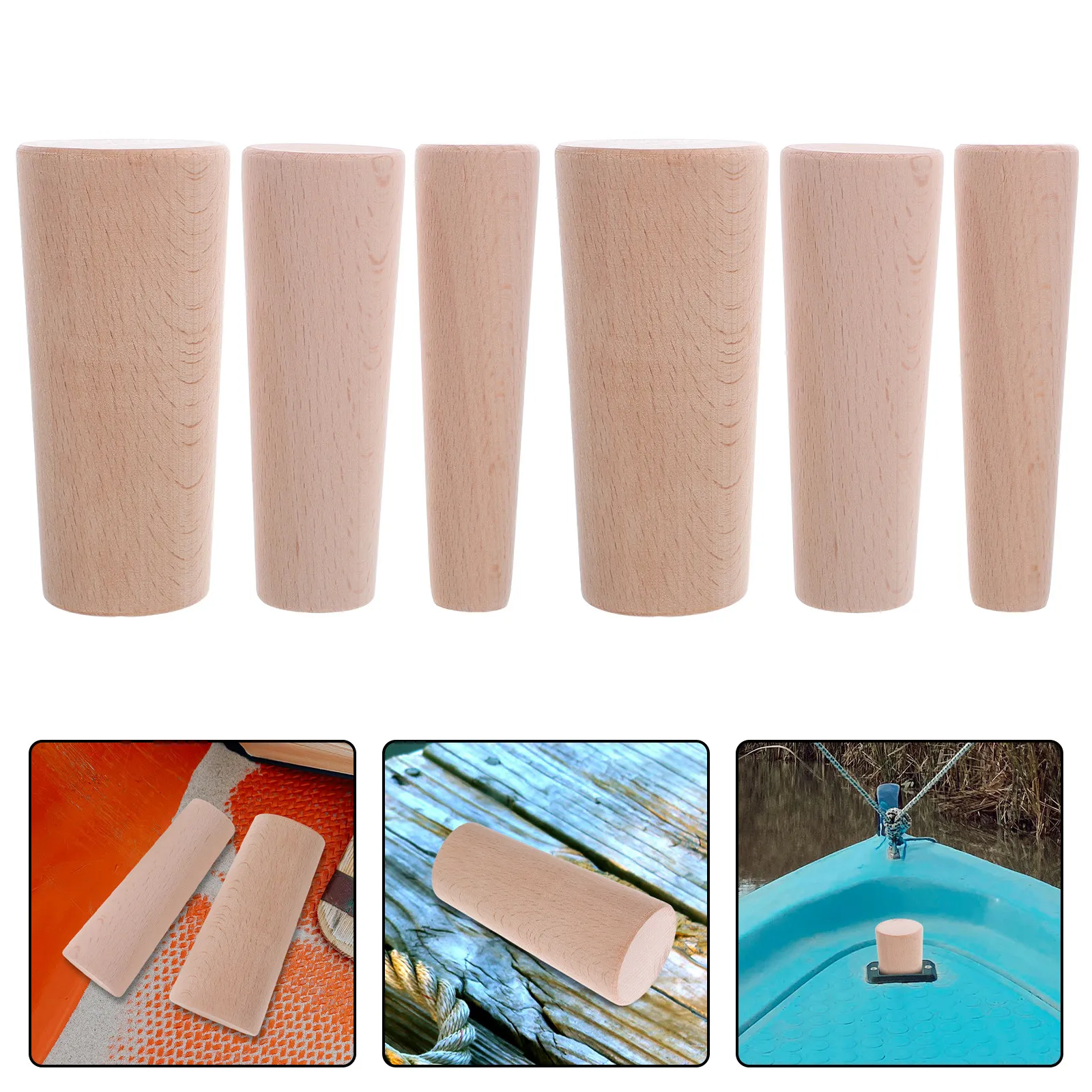 Wooden Emergency Boat Plugs 9 Piece Tapered Marine Leak Stoppers for Yacht Kayak Speedboat Drain Seal