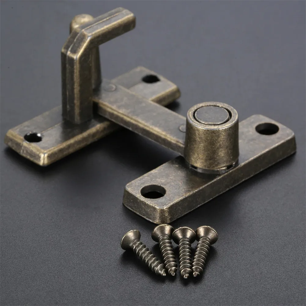 1set Bronze Sliding Window Door Locks Handle Metal Door Latch Bolt Home Hardware With Screws For Family Bedrooms Doors Tool Part