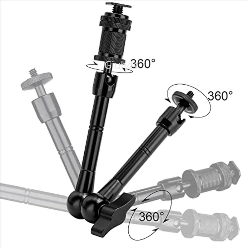 11 inch 7 inch Articulating Magic Arm + Super Clamp for DSLR Rig Camera to LCD Monito, LED Video Light Camera Accessories