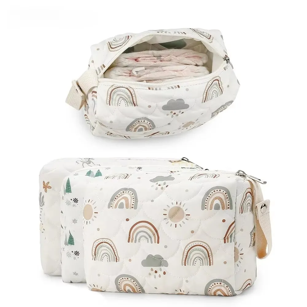 

Rainbow Print Baby Diaper Bag Nappy Caddy Organizer Reusable Wet/Dry Diapers Storage Stroller Hanging Bag Travel Mommy Pouch