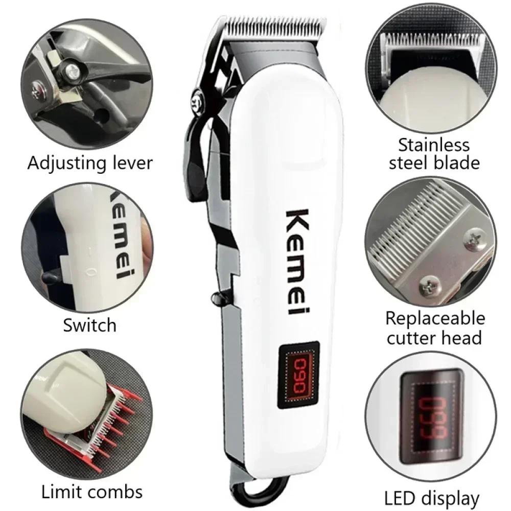 Kemei Hair Clipper KM-809A Hair Cut Maching Wireless Trimmer Men Professional Clipper Machine Rechargeable Hair Cut Barberkemei image 3