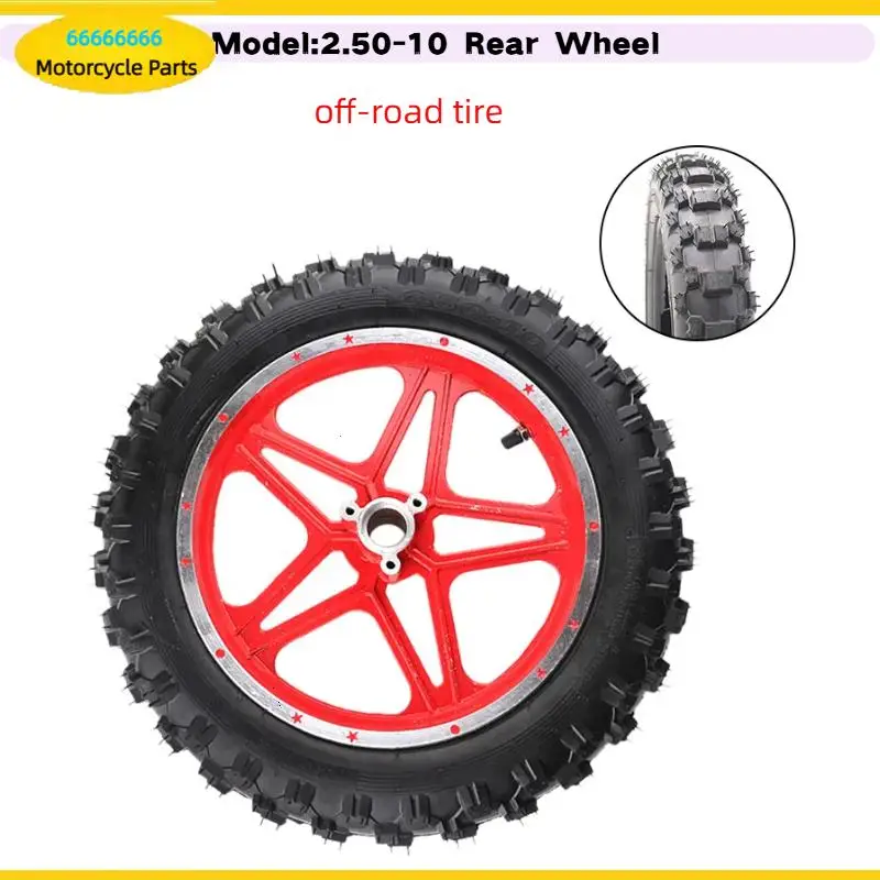 2.50-10 Tire Front And Rear Wheel 10 Inch Cross Country Motorcycle Wheel for Motocross mini motorrad child