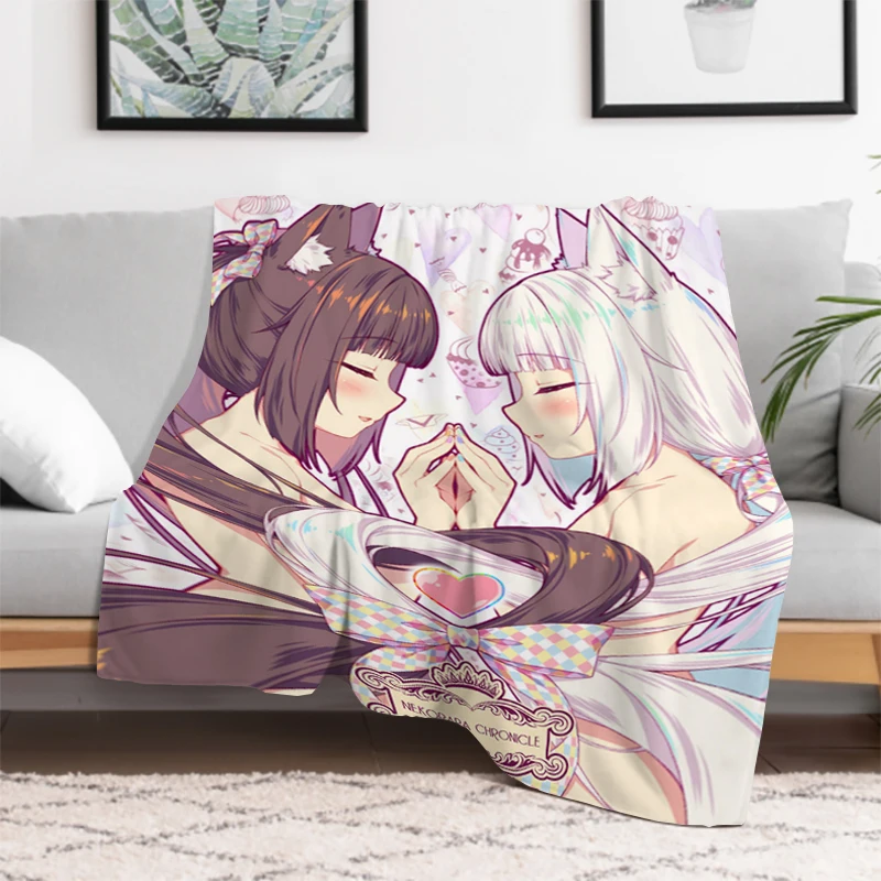 NEKOPARA Anime Game Furry Double Bed Blankets for Decorative Sofa Kid's Blanket Summer Comforter Throw & Throws Fluffy Soft Home