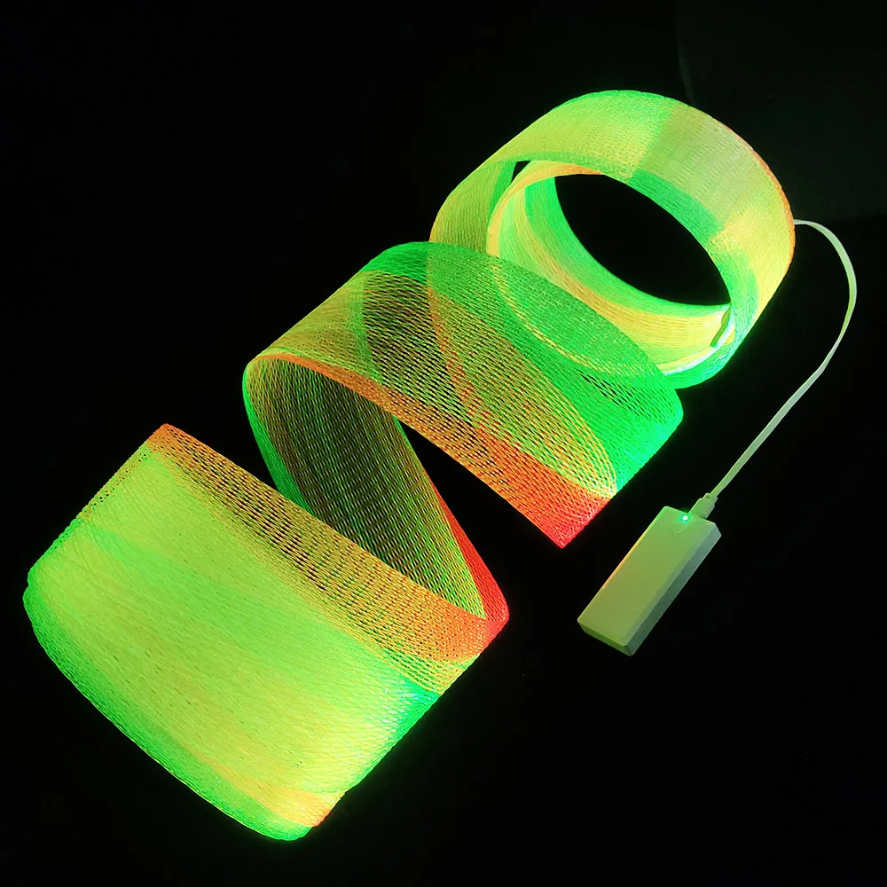 FOPLIT Battery Opterated LED Fiber Optic Mesh Lights for Dresses Costume Textile Net Fabric Light Up Wedding Halloween Christmas