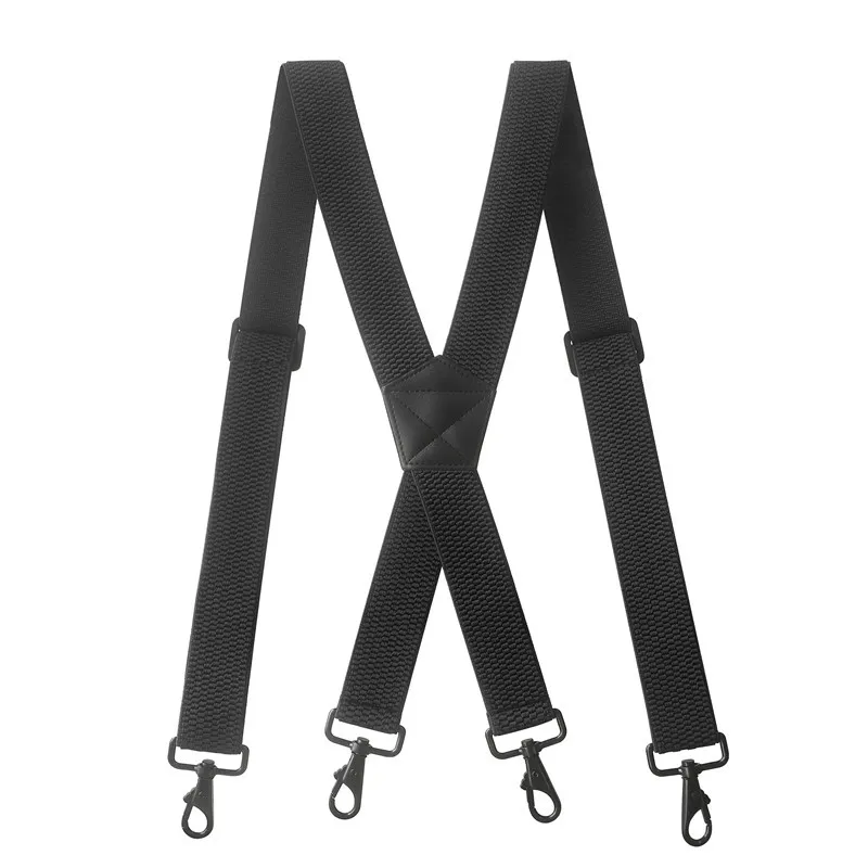 115cm Men's Heavy Duty Work Suspenders 3.7cm Width X-Shape With 4 Swivel Snap Hooks Adjustable Elastic Outdoor Trouser Braces