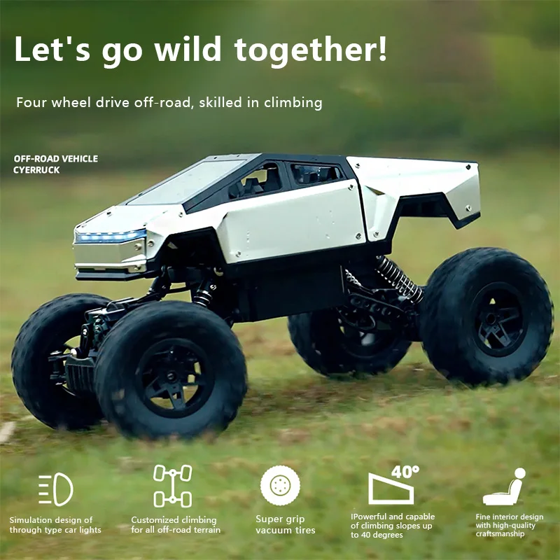 

Alloy RC Car Pickup High Speed Shock Absorption 4WD Offroad Climbing Handle Car Boy Toy