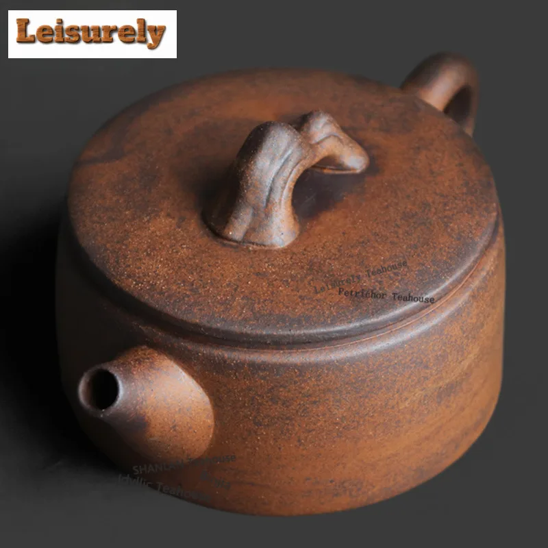 

200ml Old Rock Clay Mountain Large Caliber Teapot Vintage Tea Infuser Pot Tea Soaking Kettle With Filter Teaset Collection Gift