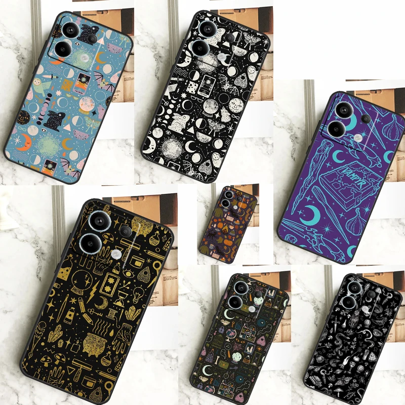 Witch Lunar Magic Case For Xiaomi Redmi Note 13 Pro 12 11 9 10 12S 11S 10S 9S Redmi 13 12 10C 12C 13C Cover