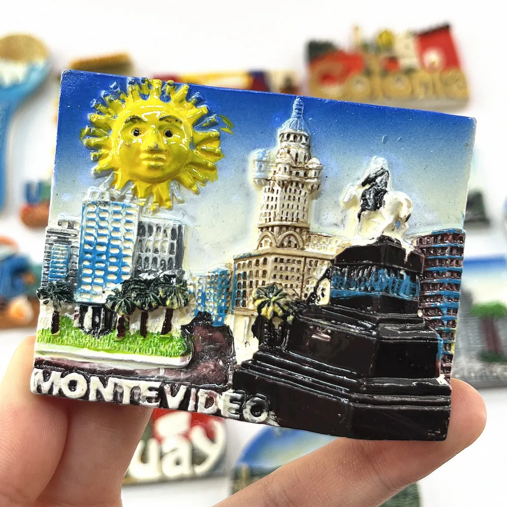 Uruguay 3D Street Sign Fridge Magnet, Resin Travel Souvenir, Gift & Collectible