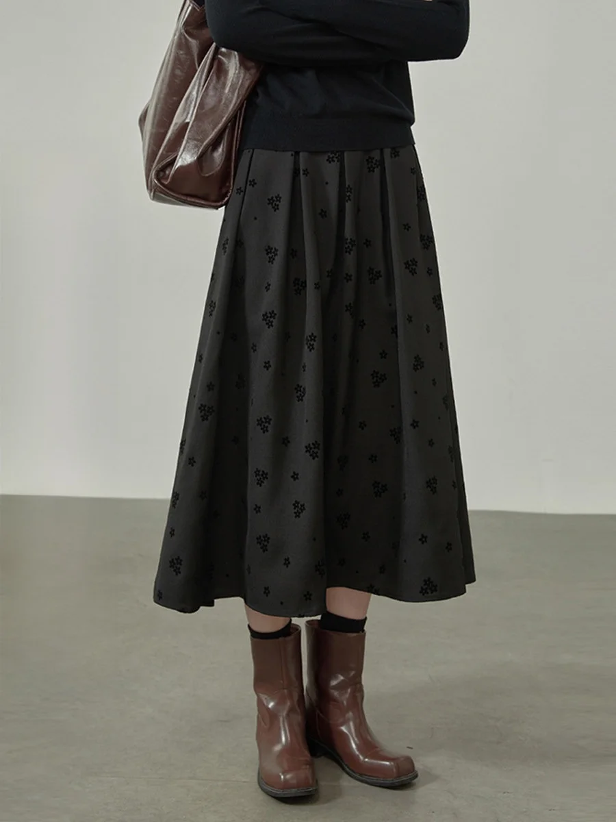 

Женская модная юбка-миди с цветочным принтом, А-силуэт, высокая талия, для офиса, из полиэстера, весна 2026