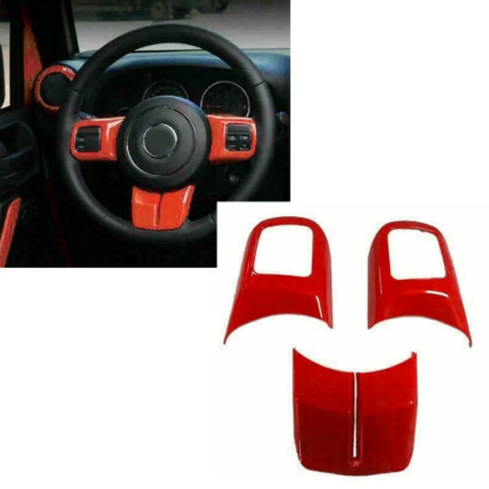 Transform Your Car\\\\\\\'s Interior with Vibrant Red Interior Decor Trim Kits for Jeep For Wrangler JK JKU 4 Door 11 17