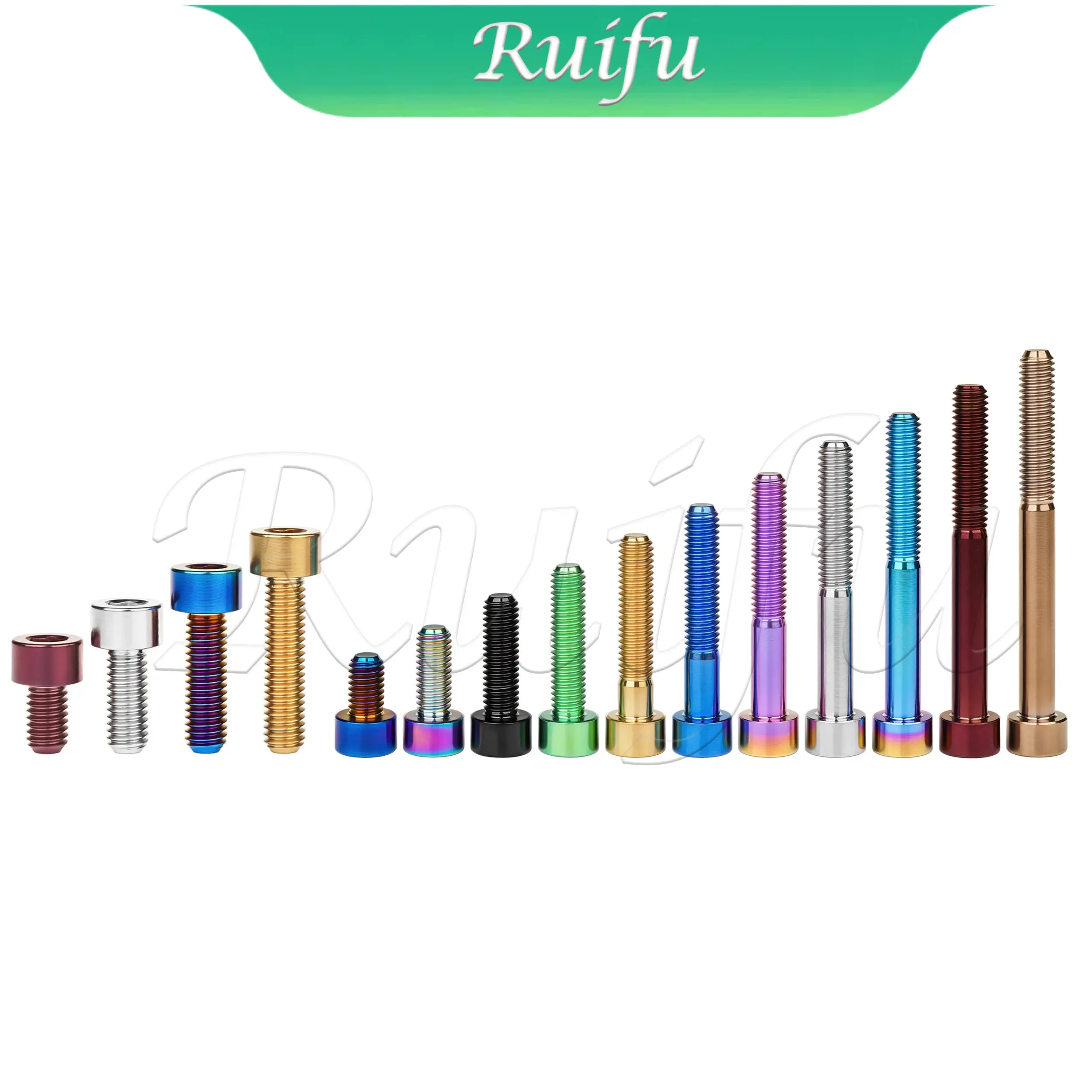 Ruifu Titanium Bolt  M8X15-- 70 mm Socket Head Screw for Bicycle Motorcycle Car Ti Screw