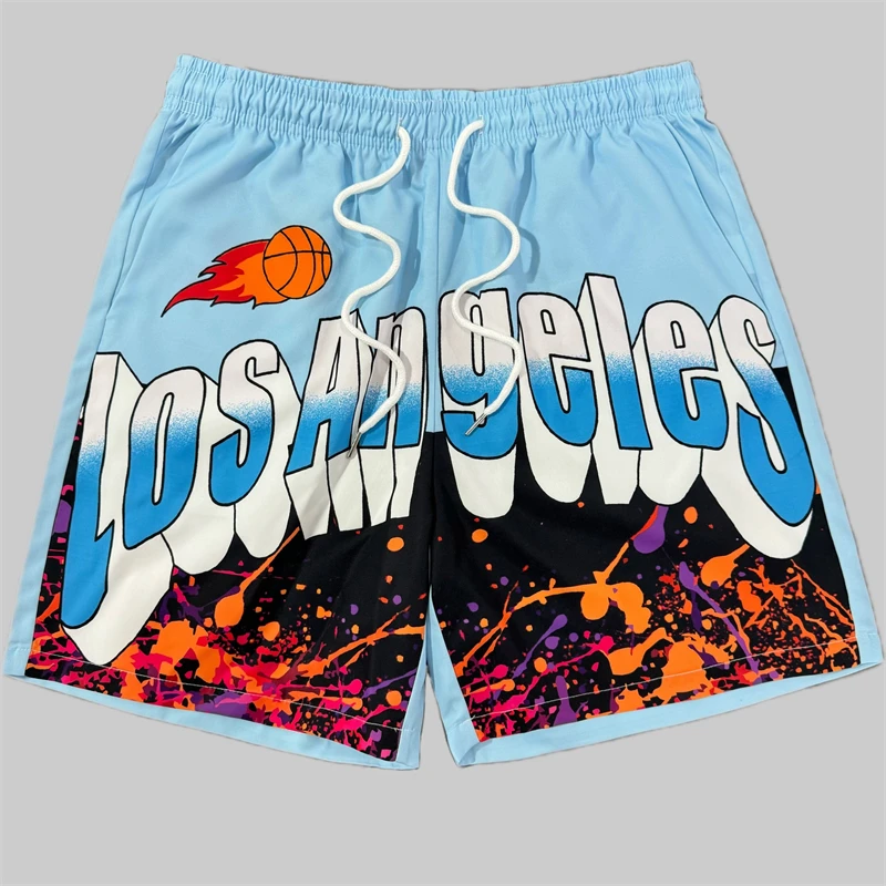 Train Basketball Pattern Men's Shorts Summer Fashion Hawaii Beach Women's Men's Coconut Tree Printed Bottoms Men Shorts Clothing