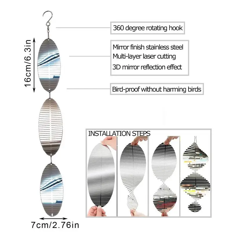 Bird Devices Outdoor Reflective Woodpecker Scare Devices Weatherproof Decorative Outdoor Ornaments For Balcony Fruit Orchards