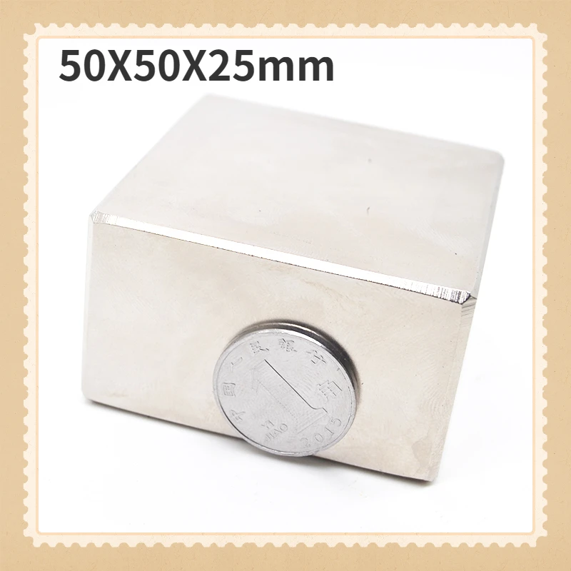 

N52 1PCS Block 50x50x25mm Super Strong Rare Earth magnets Neodymium Magnet 50*50*25 mm imanes