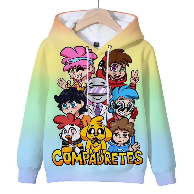 Kids Cartoon Mikecrack Hoodies Children Compadretes Print Sweatshirts Harajuku Boys Girls Pullover Casual Hooded Tops Sudadera