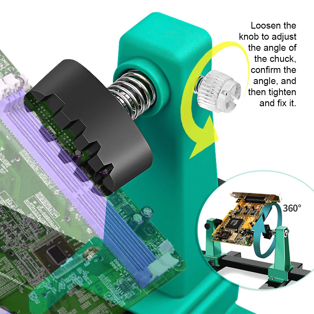 Strumento di supporto per circuito stampato regolabile per circuito stampato saldatura dissaldatura rotazione di 360 ° strumenti di riparazione per