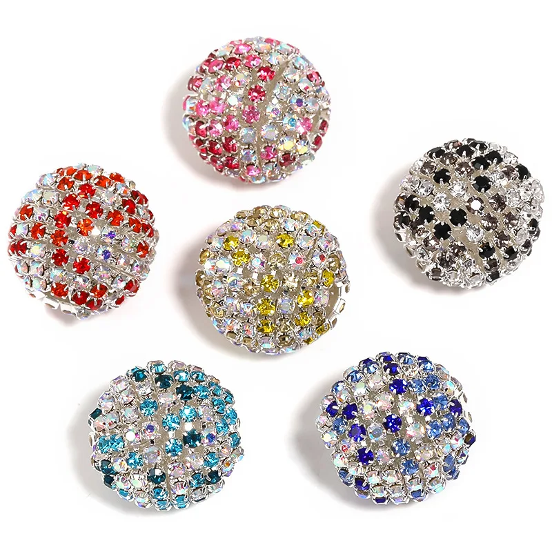 High Quality Round Alloy Saw-On Chains Crystal Rhinestones Jewelry Round Ball Beads Necklace Bracelet DIY Pen Spacers 17mm 20mm