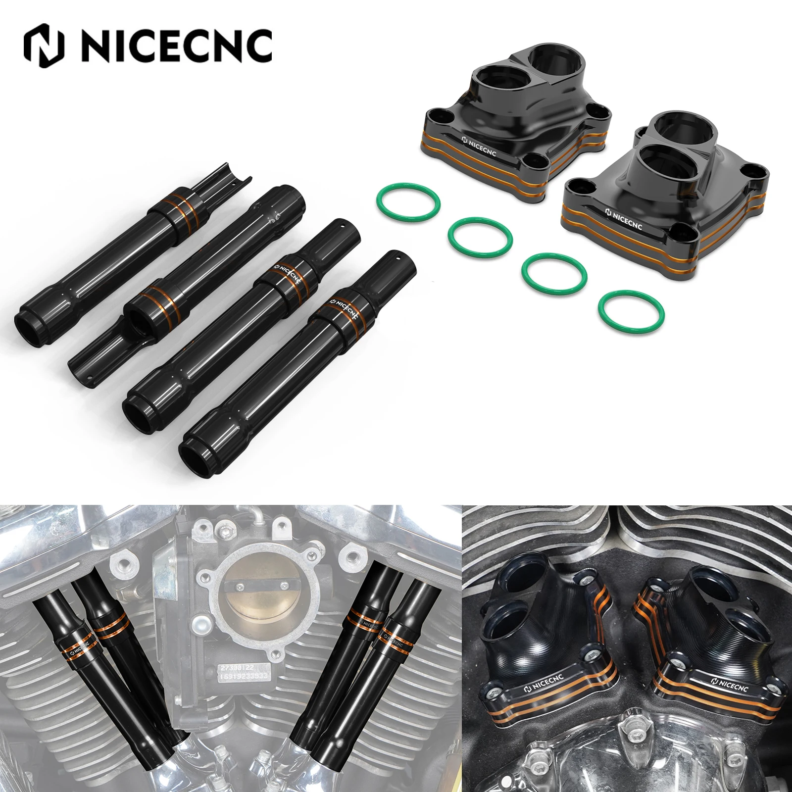 

NICECNC Tappet Covers Pushrod Cover For Harley Road King FLHR/Street Glide FLHX 2017-2024 Electra Glide Fat Boy FLFB Tri Glide