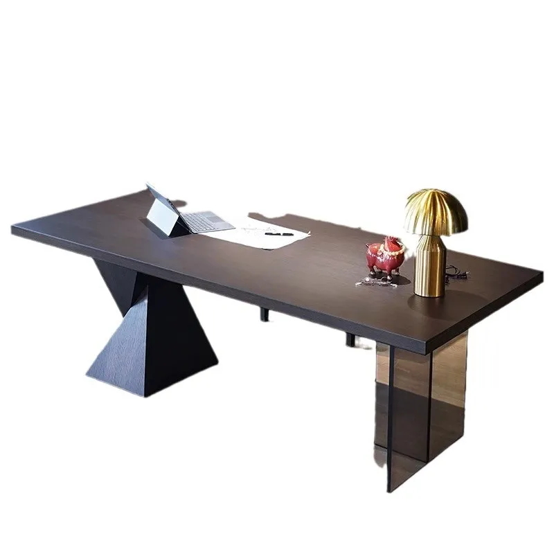 

Italian minimalist light luxury design sense study home office writing desk acrylic modern simplicity