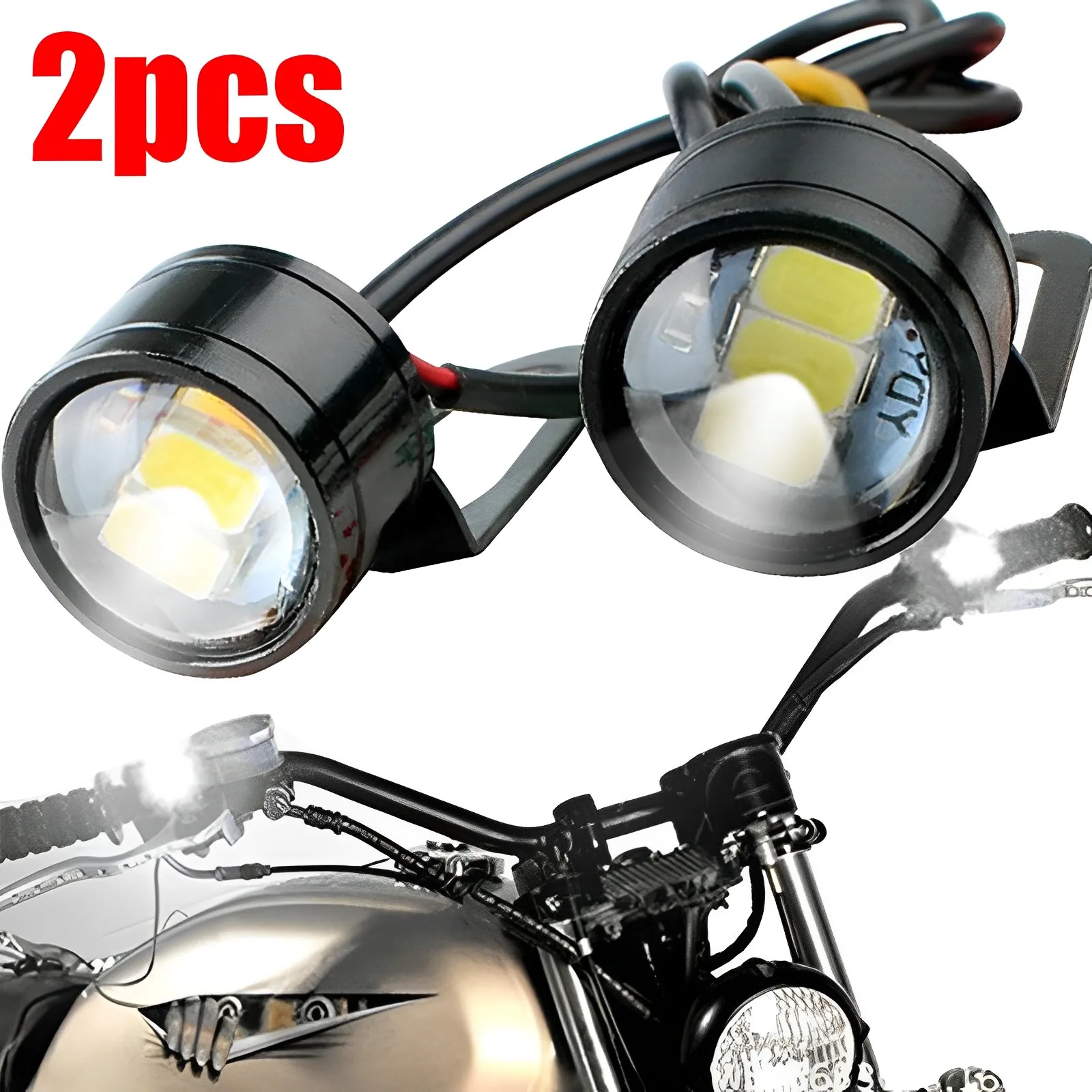 Super Bright Driving Light Eagle Eye Led Reverse Backup Signal Light Motorcycle Fog Lamp Headlamp Daytime Running Flashing Light