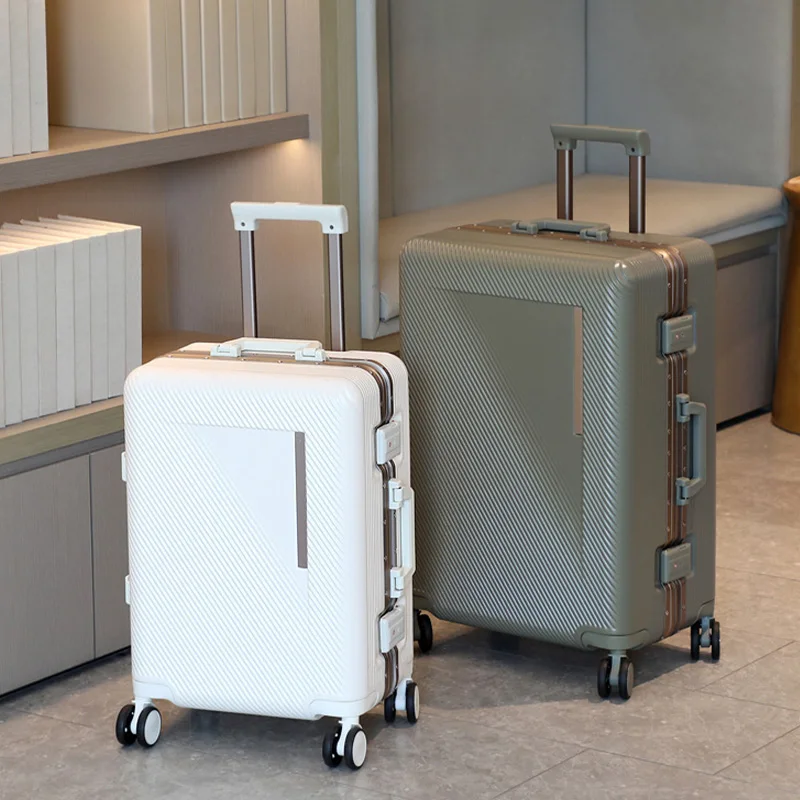 

Дорожный чемодан 20-28 дюймов, большая вместимость, алюминиевый каркас, чемодан на колесиках, прочный кодовый замок, чемодан унисекс, борзирующий чемодан