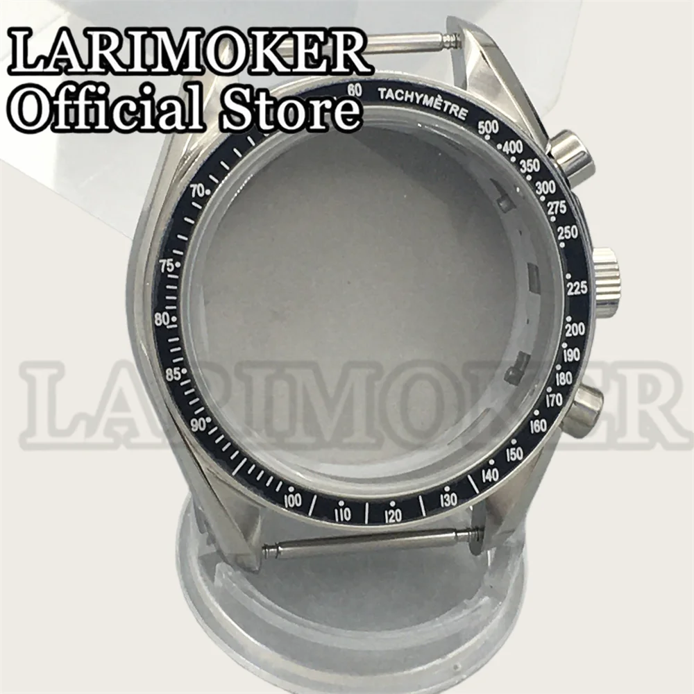 LARIMOKER 40mm fit VK63 VK64 movement Sapphire Glass Stainless Steel Case with White Green Blue Black Bezel Strap