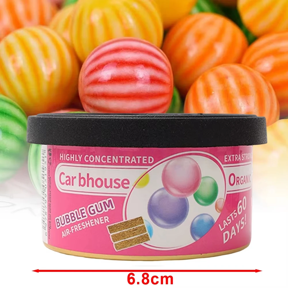 Car Bhouse Bubble Gum Scent Car Air Freshener Solid Can Long Strong Fragrance Auto Interior Deodorant Organic Ca