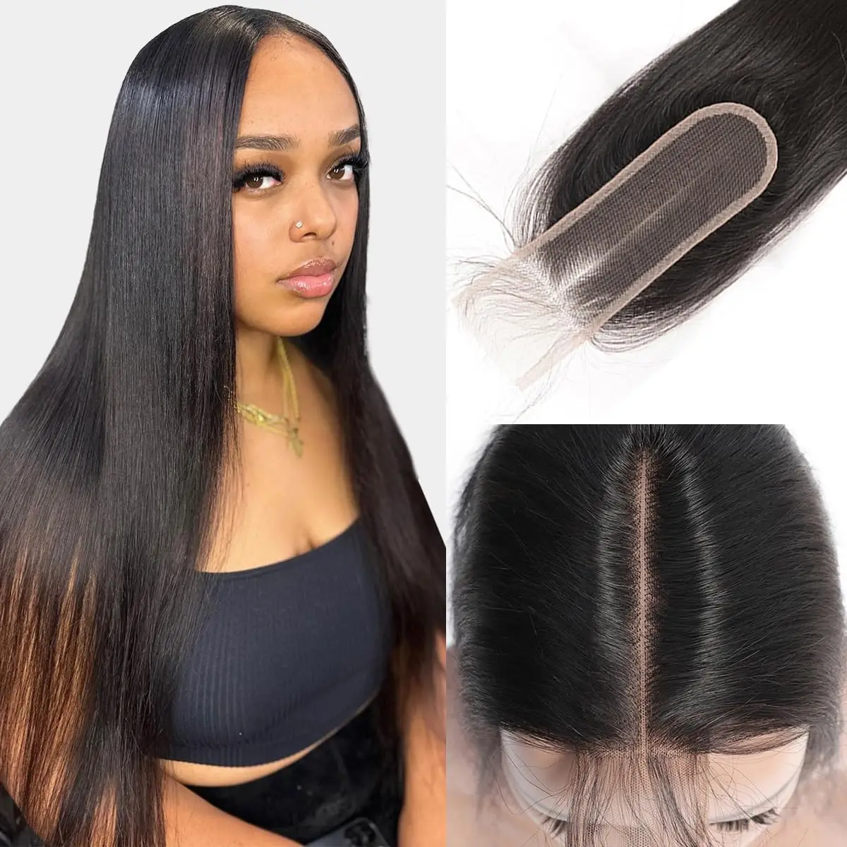 2x6 hd fechamento de renda 26 polegada 150% cabelo humano brasileiro kim k parte média 13x4 fechamento de renda em linha reta hd fechamento de renda cor natural