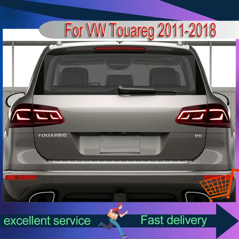 

A Pair of Taillights For Volkswagen VW Touareg 2011-2018 Dynamic LED DRL Rear Lamp Reverse Auto Highlight Tools Car Accessories