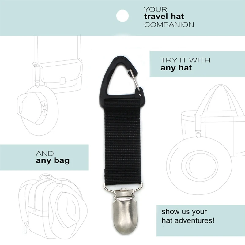 Hat Clip for Travel Hanging on Bag Backpack Handbag for Beach Traveling Portable