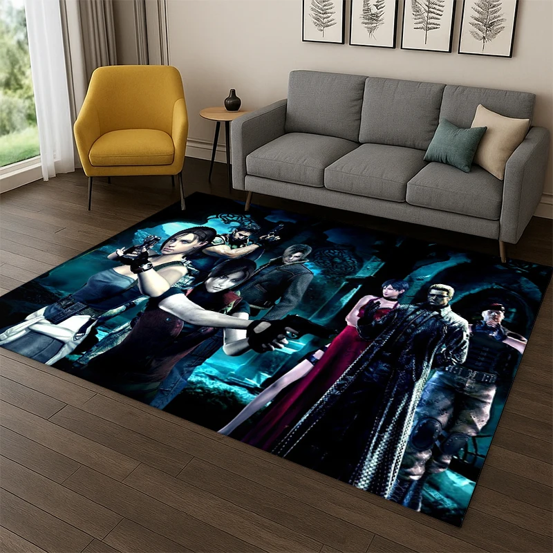 3D R-Resident Evil Leon Game Cartoon Carpet Rug for Bedroom Living Room Sofa Playroom Doormat Home Decor,Kid Area Rug Non-slip