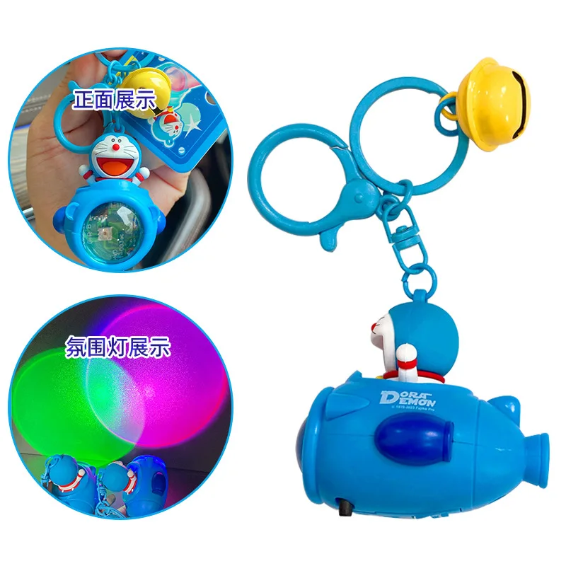 Doraemon sleutelhanger hanger ruimteschip omgevingslicht gopher machine sleutelhanger cartoon sieraden decoraties kawaii auto sleutelhanger charme