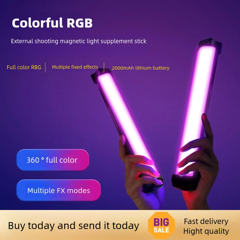 

Youtube Shooting RGB lamp Vlog Selfie Portable mini Light Stick RGB Led Fill light Magnetic held led Light for Tiktok