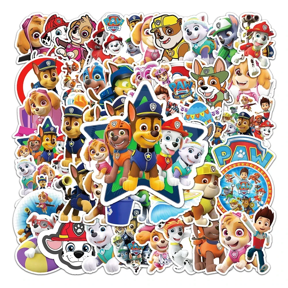 

10/30/50PCS PAW Patrol Chase Stickers Cute Cartoon DIY Decoration Waterproof Luggage Notebook Skateboard Fridge Phone Kids Toys